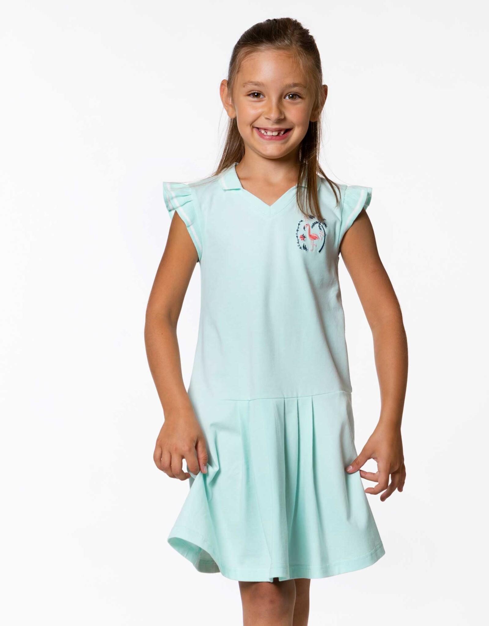 Deux Par Deux Blue Glass Polo Dress