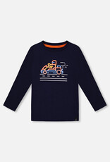 Deux Par Deux Peacoat Long Sleeve Racer T-Shirt