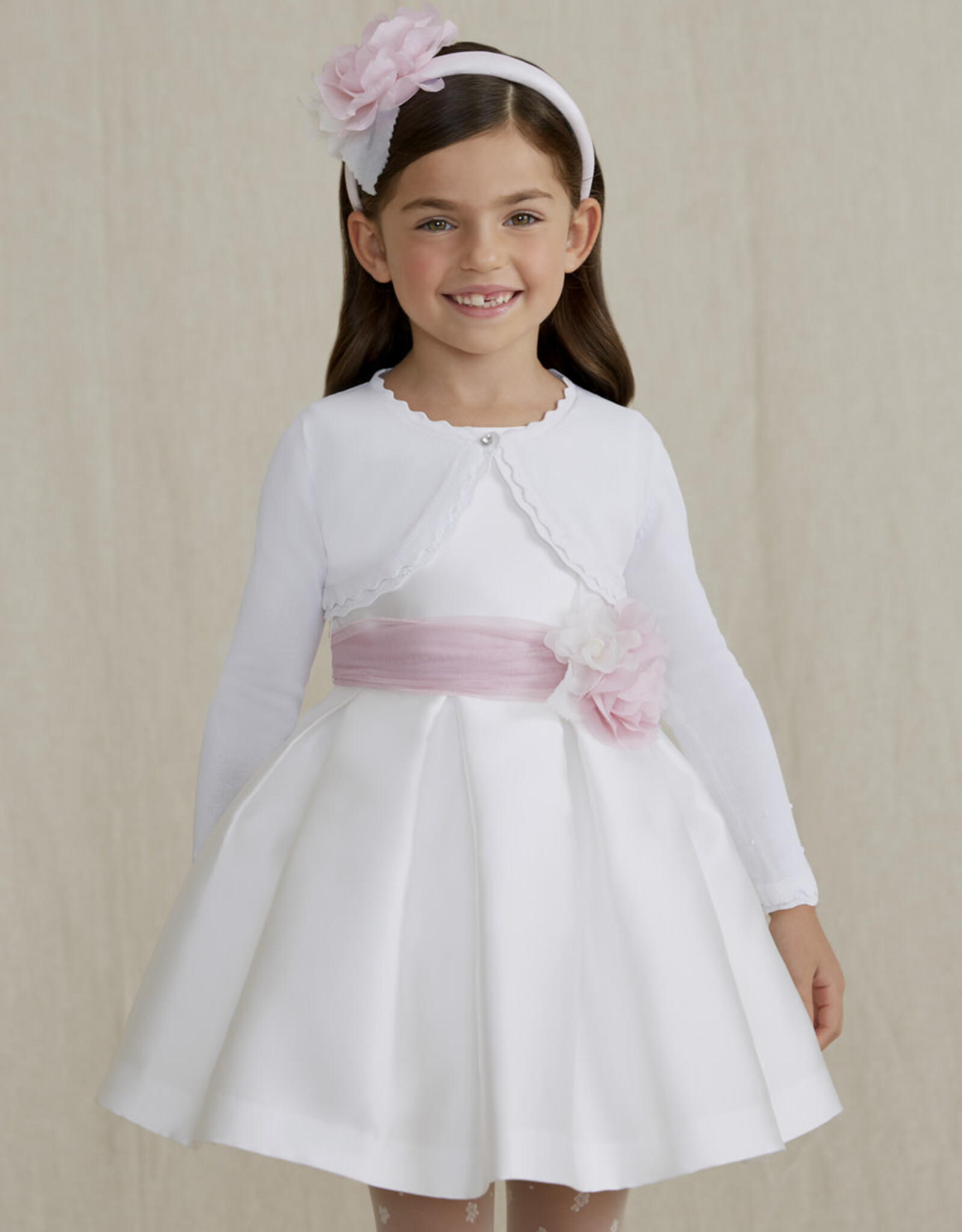 Abel & Lula White Girls Knit Cardigan