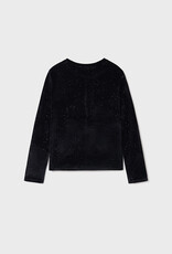 Mayoral Black Velvet Glitter Long Sleeve