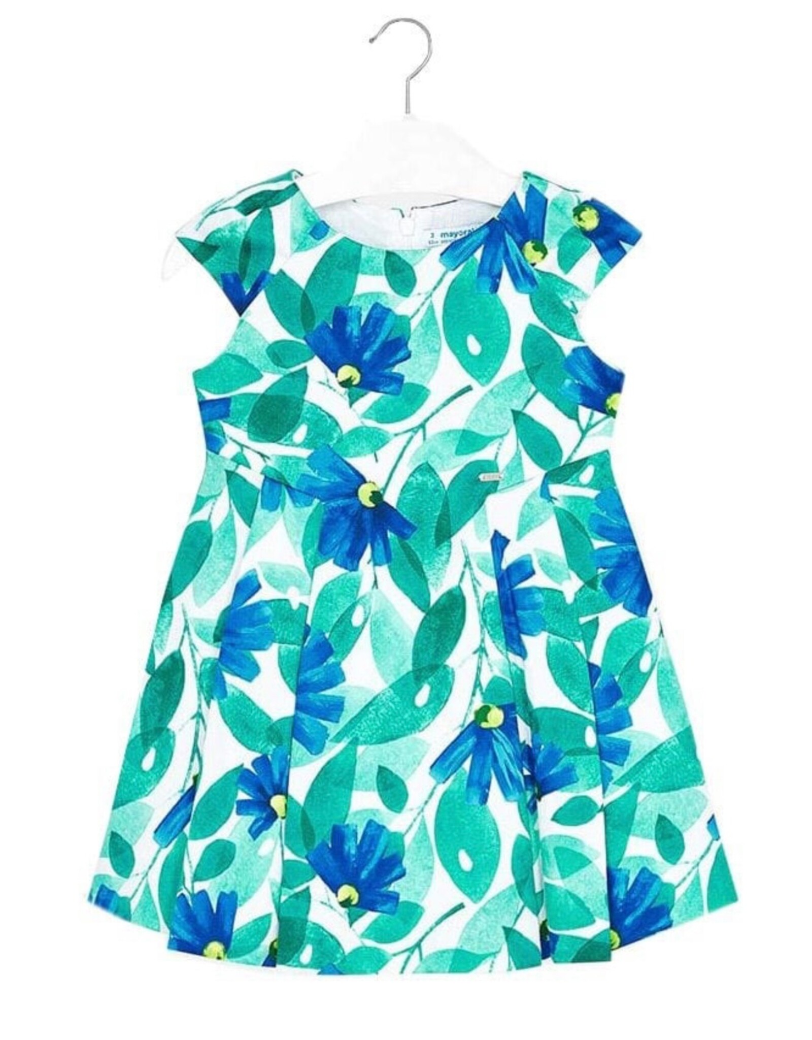 Mayoral Blue and Green Floral Print Dress