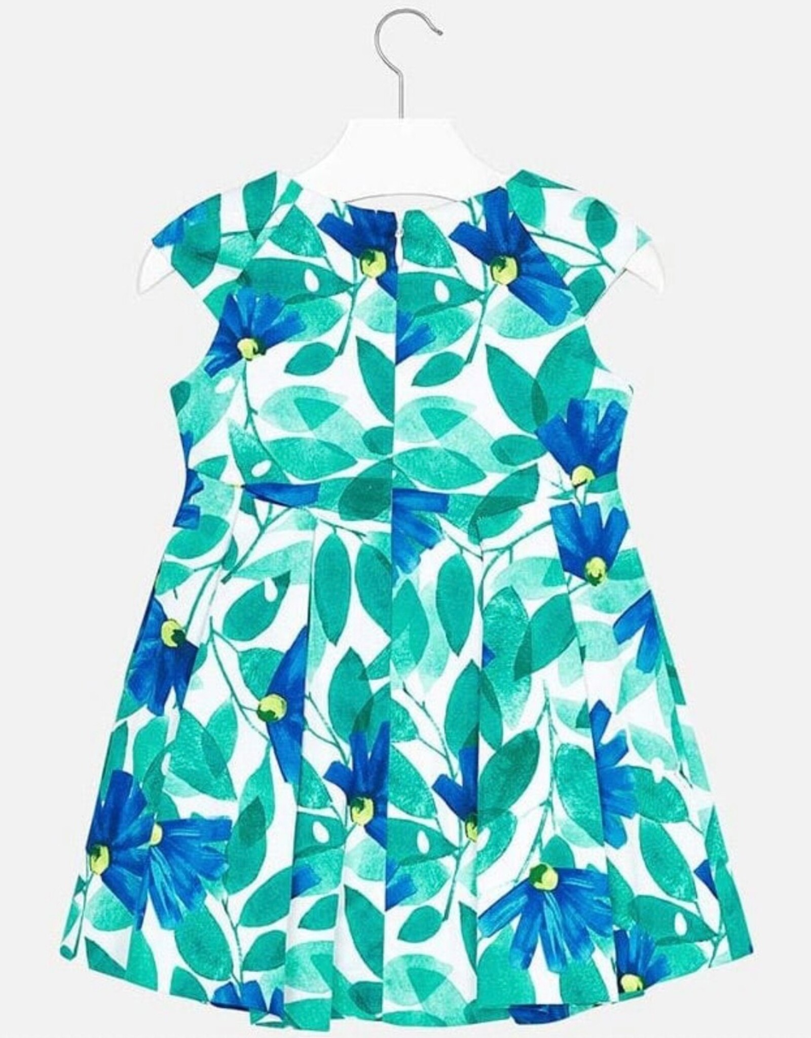 Mayoral Blue and Green Floral Print Dress