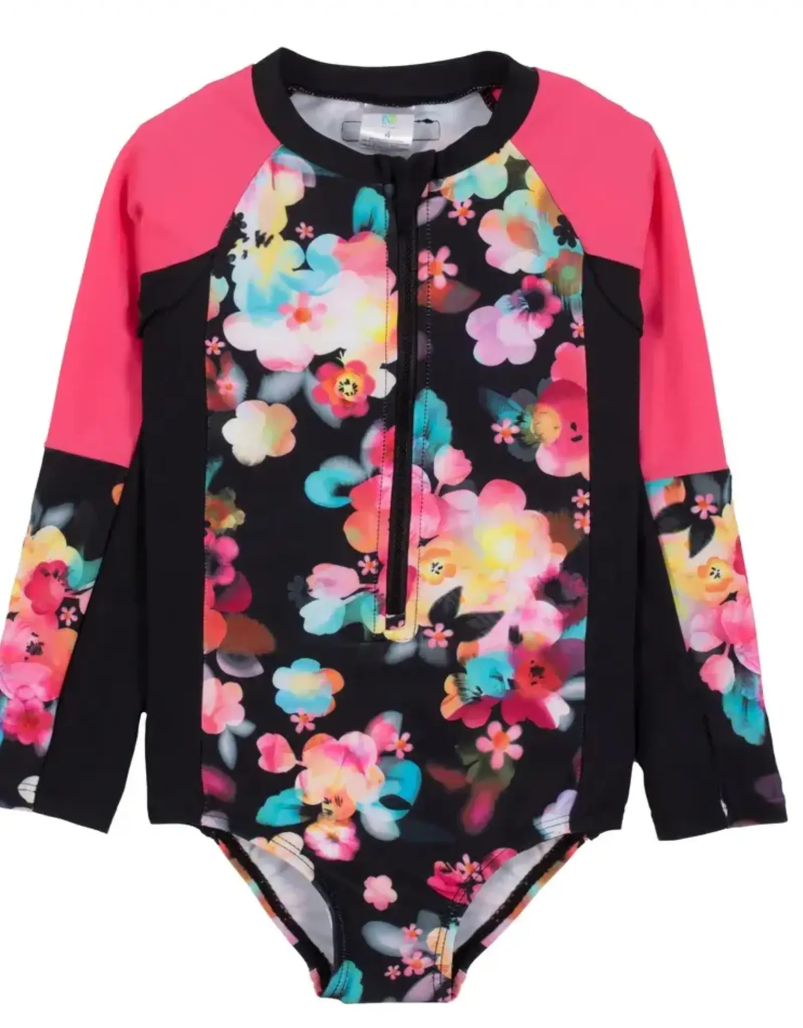 Noruk Flowers Long Sleeve UV Swimsuit