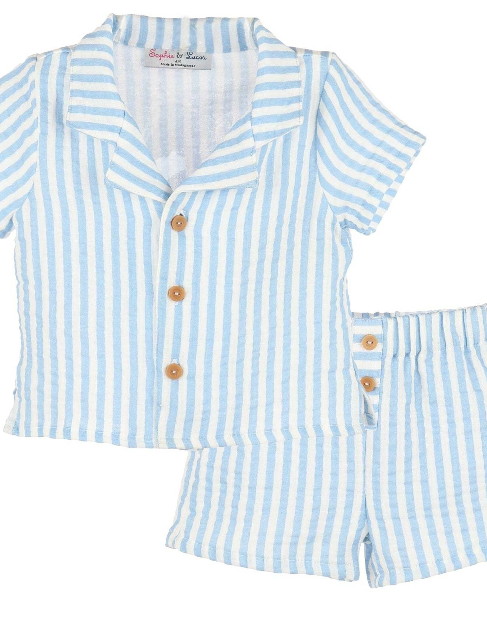 Casero Sullivan Stripe Short Set