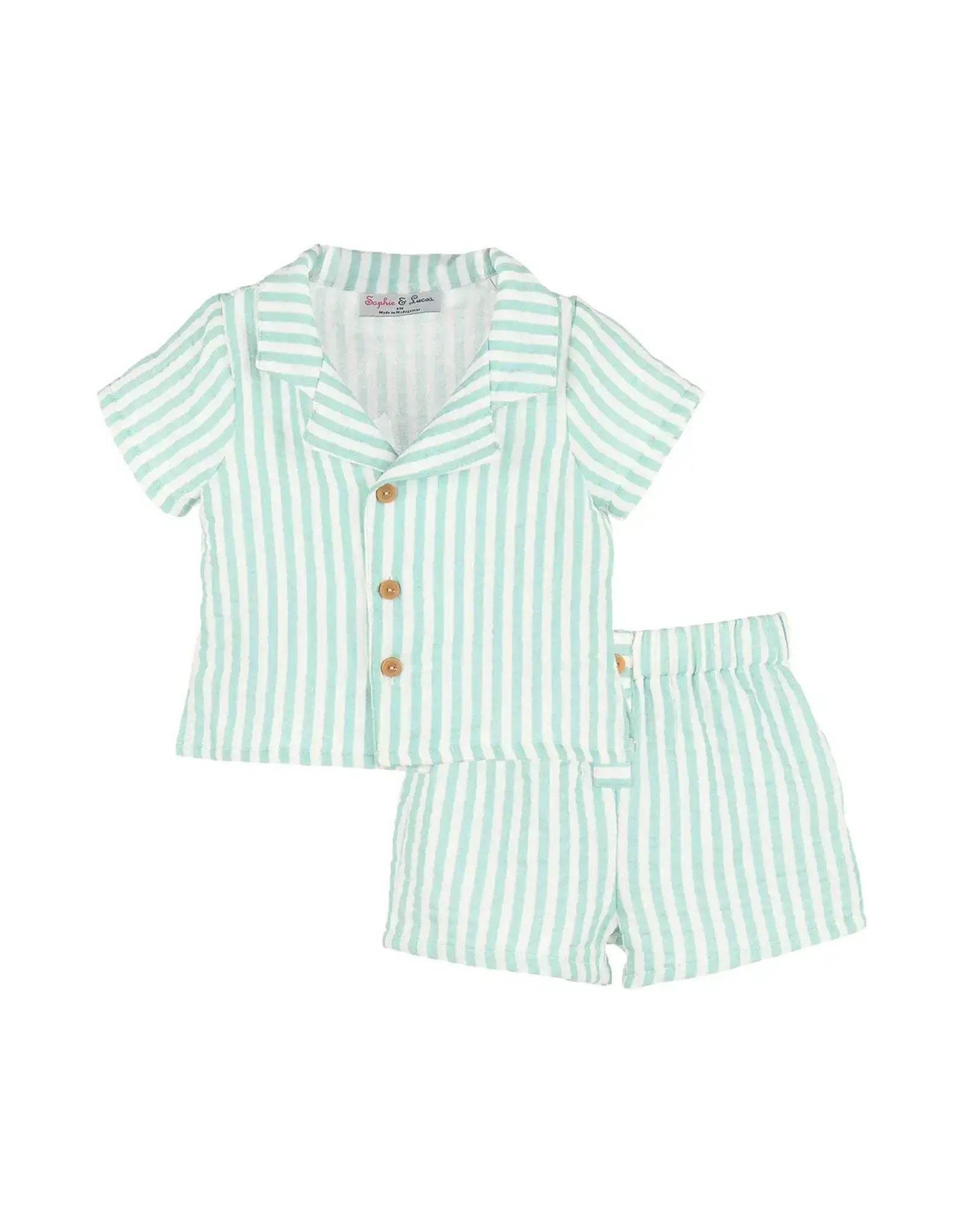 Casero Sullivan Stripe Short Set