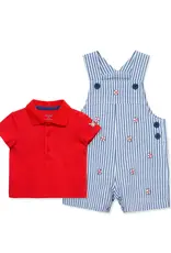 Little Me Baseball Woven Shortall Set