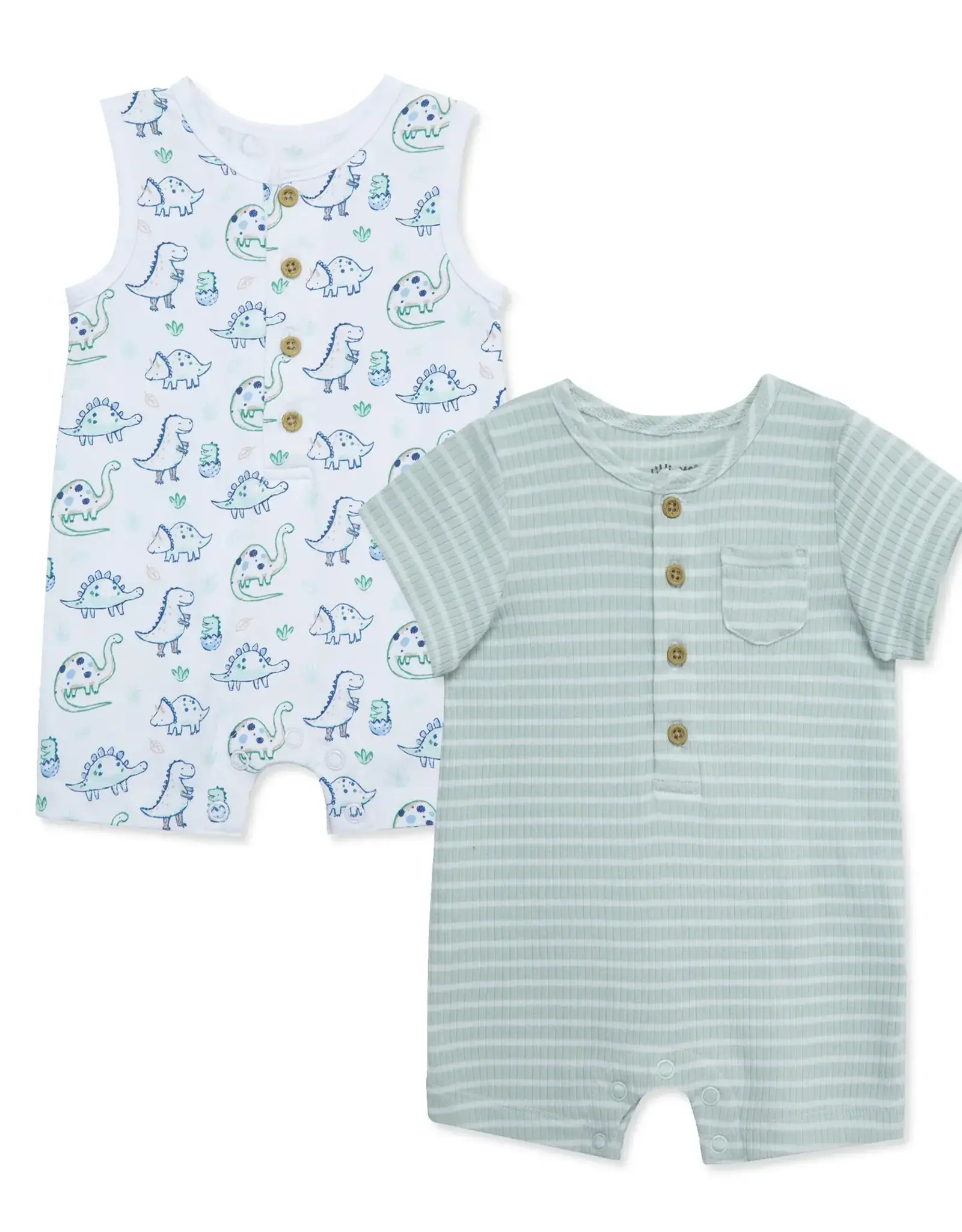Little Me Dino Friends Rompers 2Pack