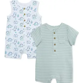 Little Me Dino Friends Rompers 2Pack