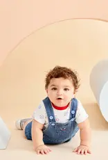 Little Me Baseball Knit Shortall Little Me Baseball Knit Shortall