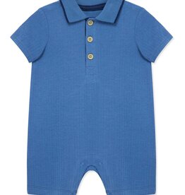 Little Me Blue Polo Romper