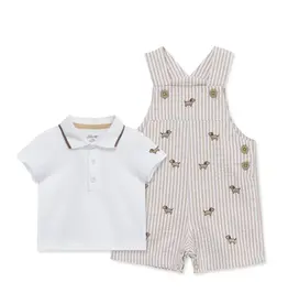 Little Me Puppies Woven Shortall Set