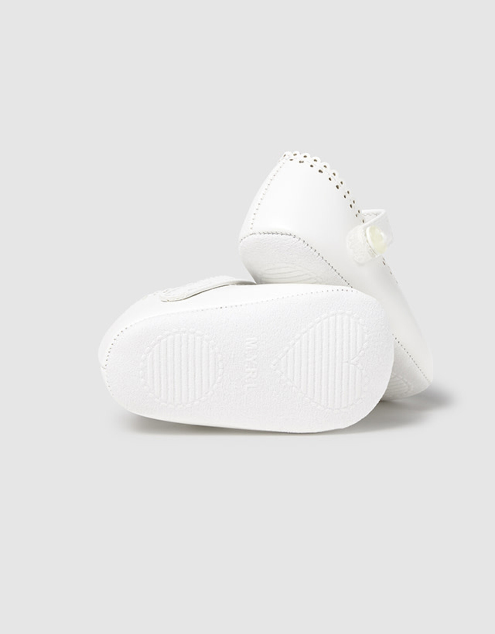Mayoral White Mary Janes with Trim