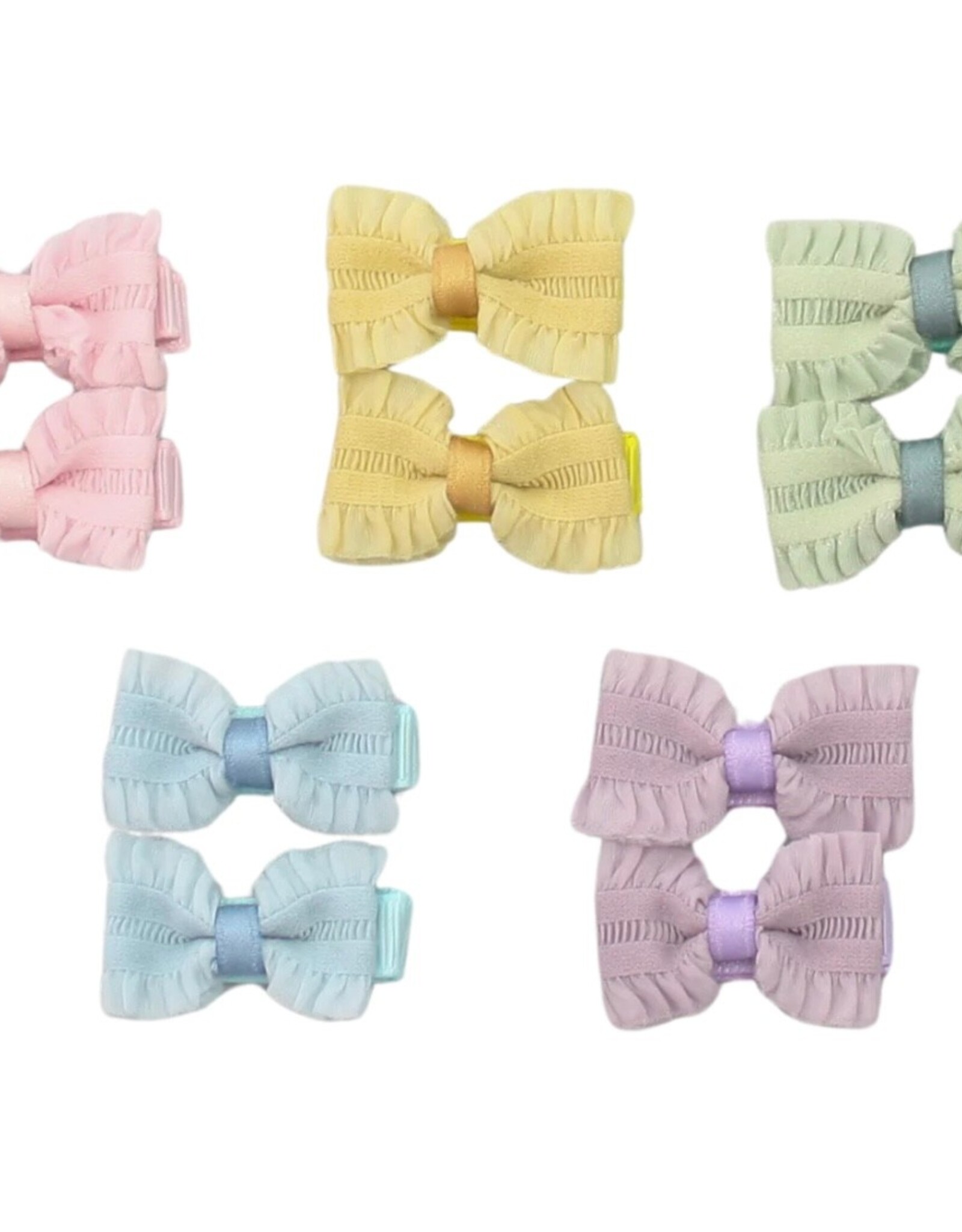 Bows Arts Ruffle Baby Bow Clips Set