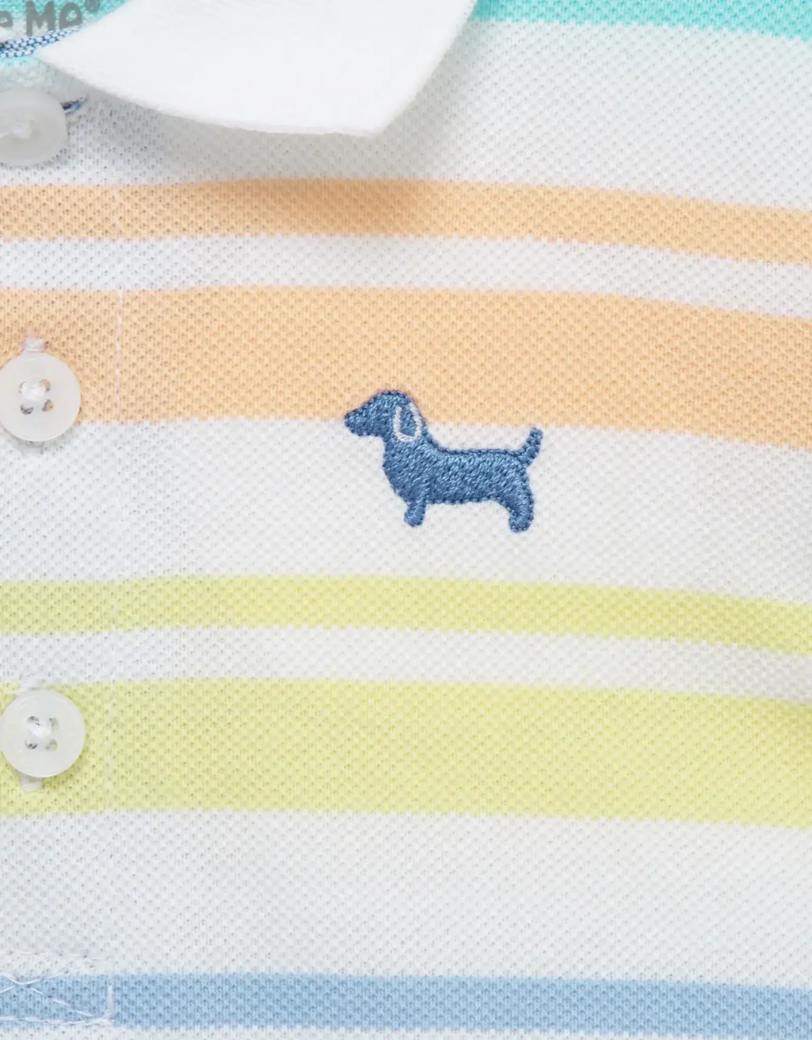 Little Me Spring Wide Stripe Polo Short Set