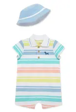 Little Me Spring Wide Stripe Romper & Hat