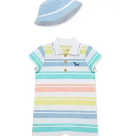 Little Me Spring Wide Stripe Romper & Hat