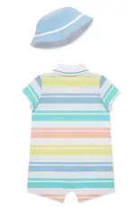 Little Me Spring Wide Stripe Romper & Hat