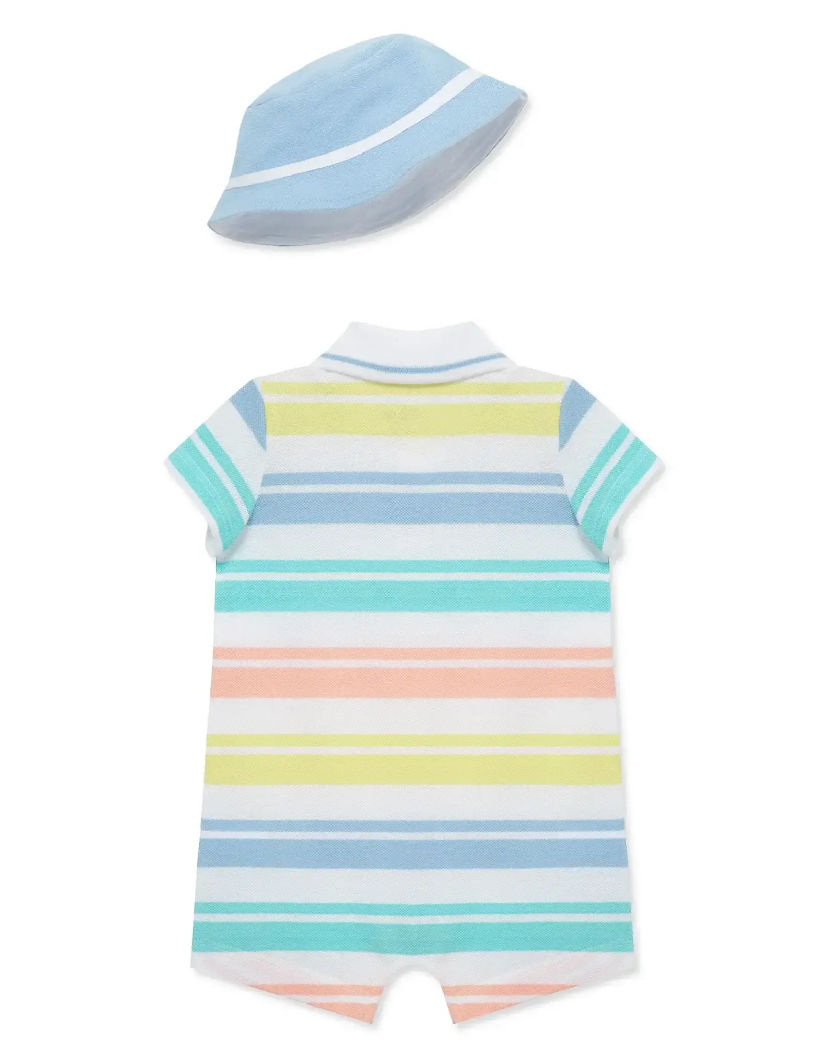 Little Me Spring Wide Stripe Romper & Hat