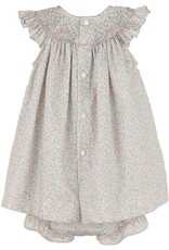 Casero Floral Print Smock Bishop Dress