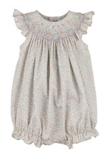 Casero Floral Print Smocked Bubble