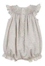 Casero Floral Print Smocked Bubble