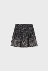 Mayoral Black Poppy Printed Skirt
