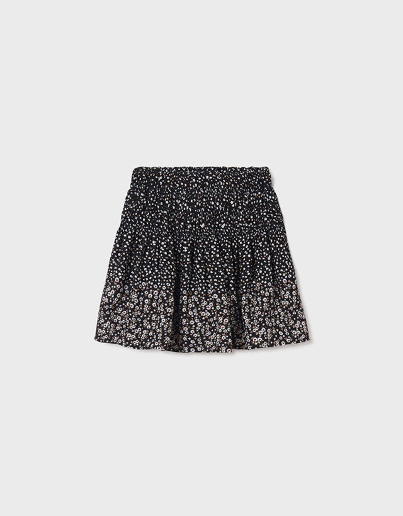 Mayoral Black Poppy Printed Skirt