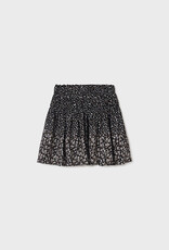 Mayoral Black Poppy Printed Skirt