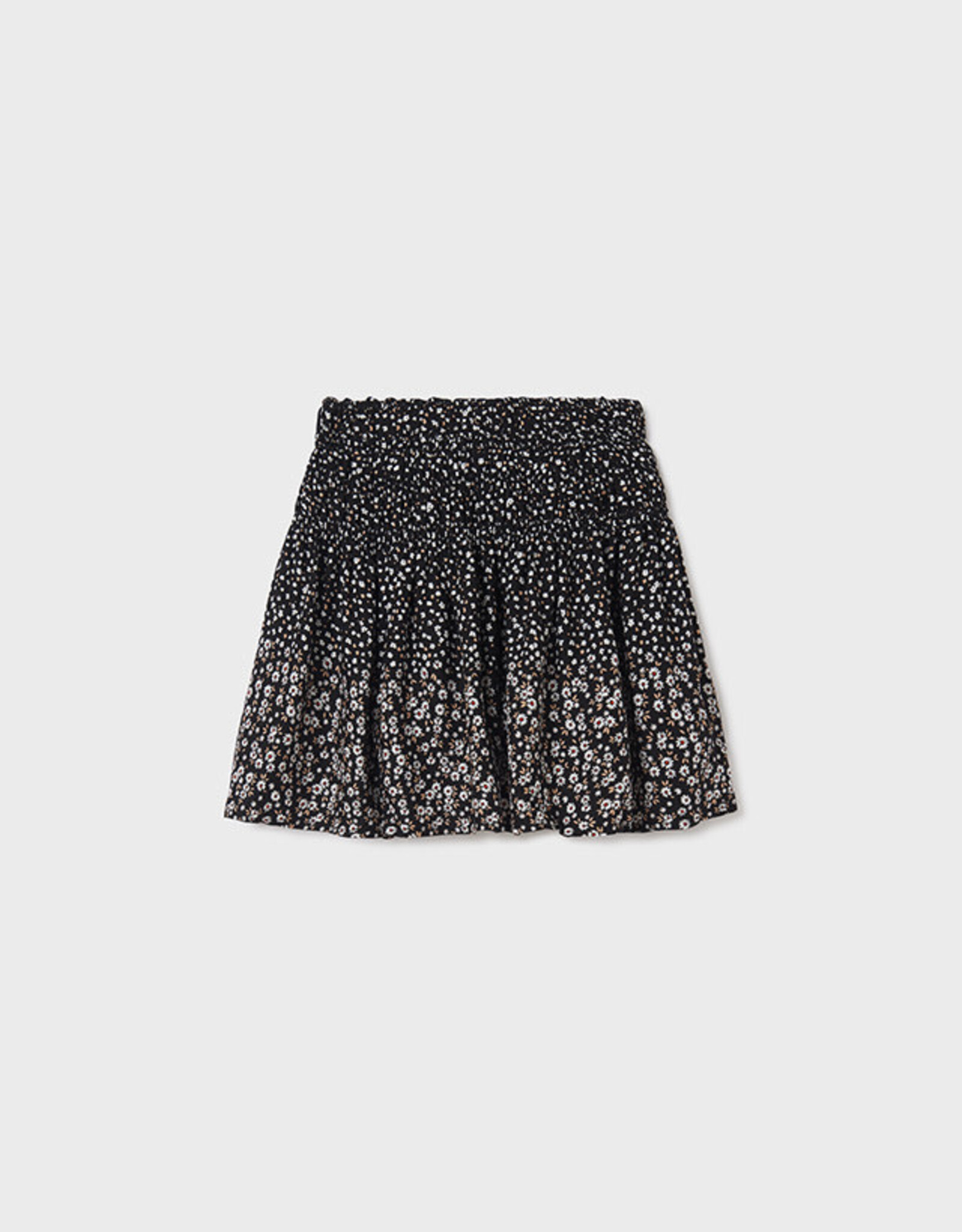 Mayoral Black Poppy Printed Skirt