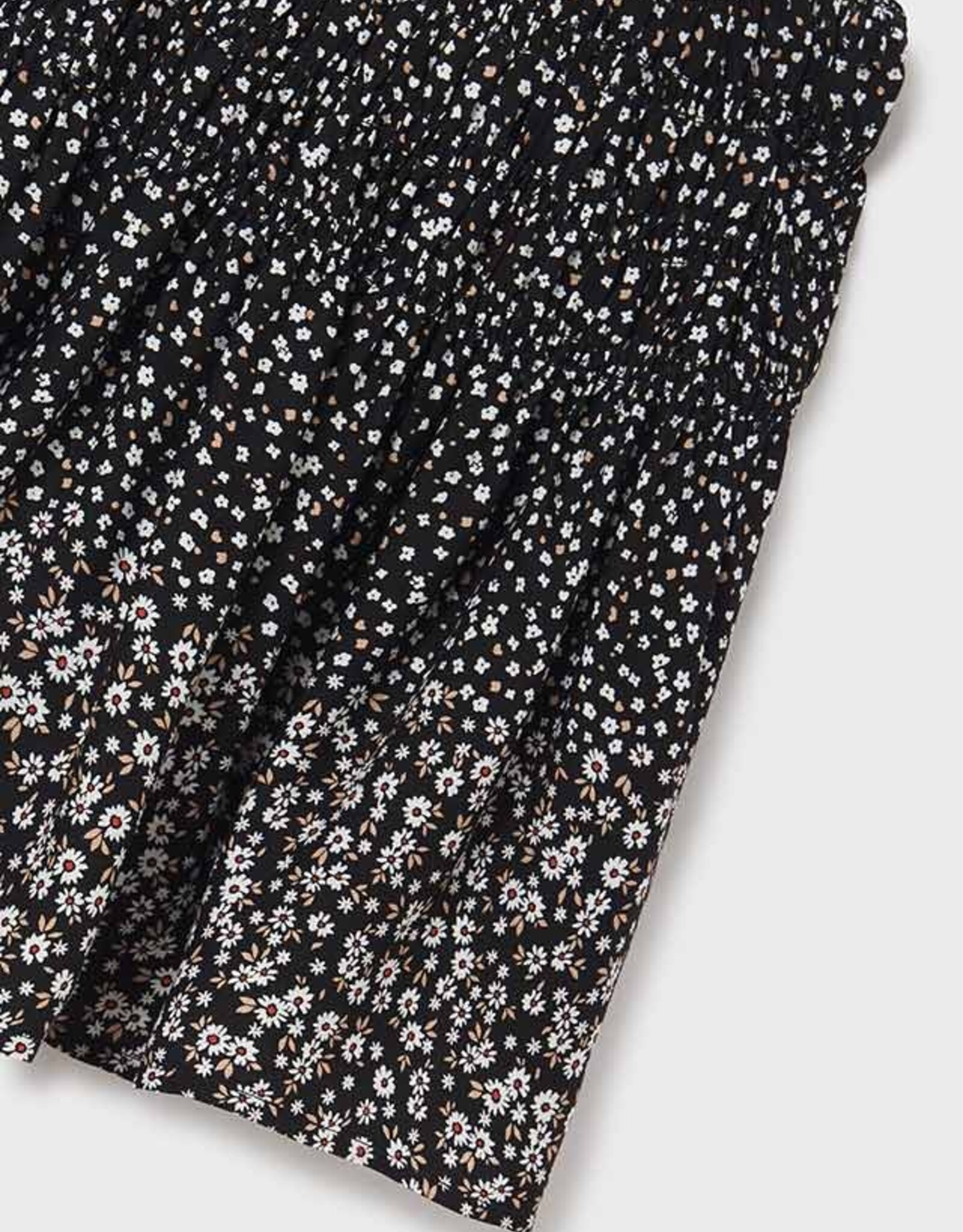 Mayoral Black Poppy Printed Skirt