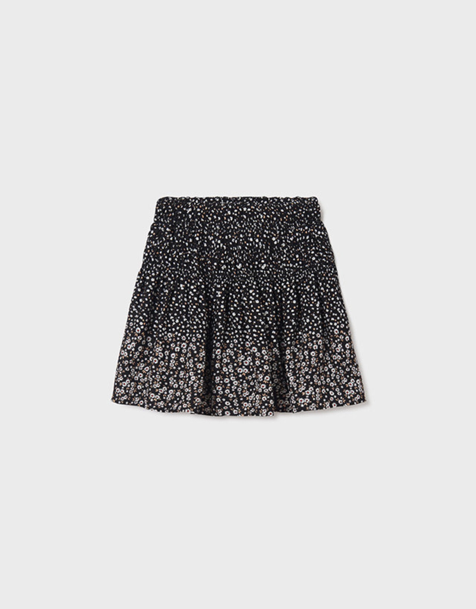 Mayoral Black Poppy Printed Skirt