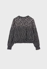 Mayoral Black Poppy Printed Blouse