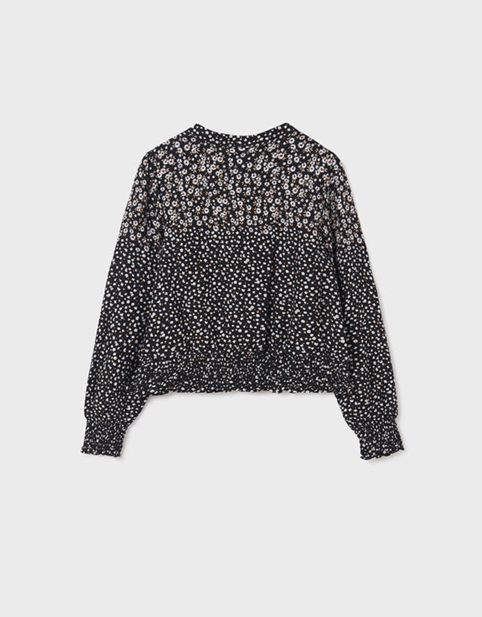Mayoral Black Poppy Printed Blouse