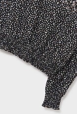 Mayoral Black Poppy Printed Blouse