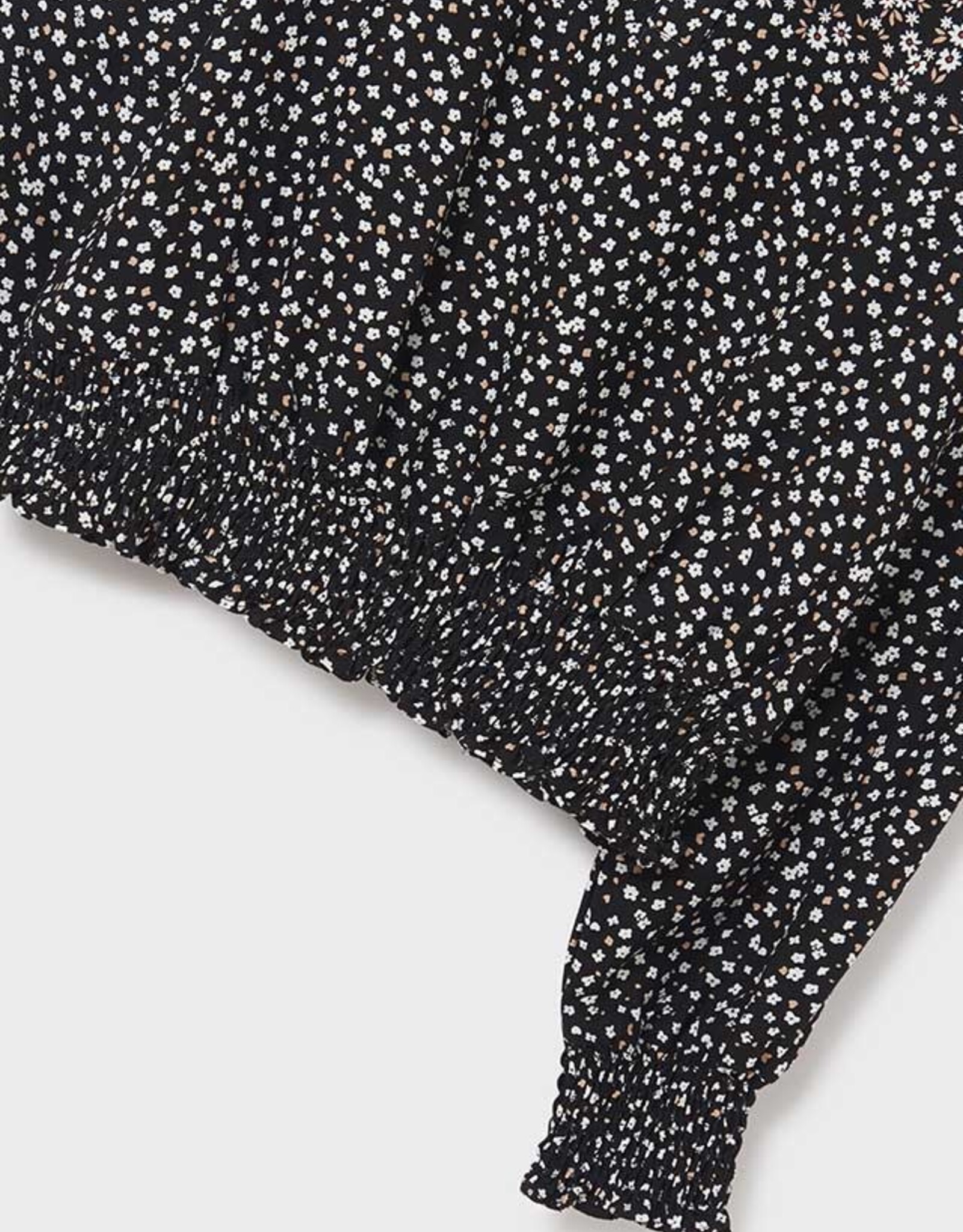 Mayoral Black Poppy Printed Blouse