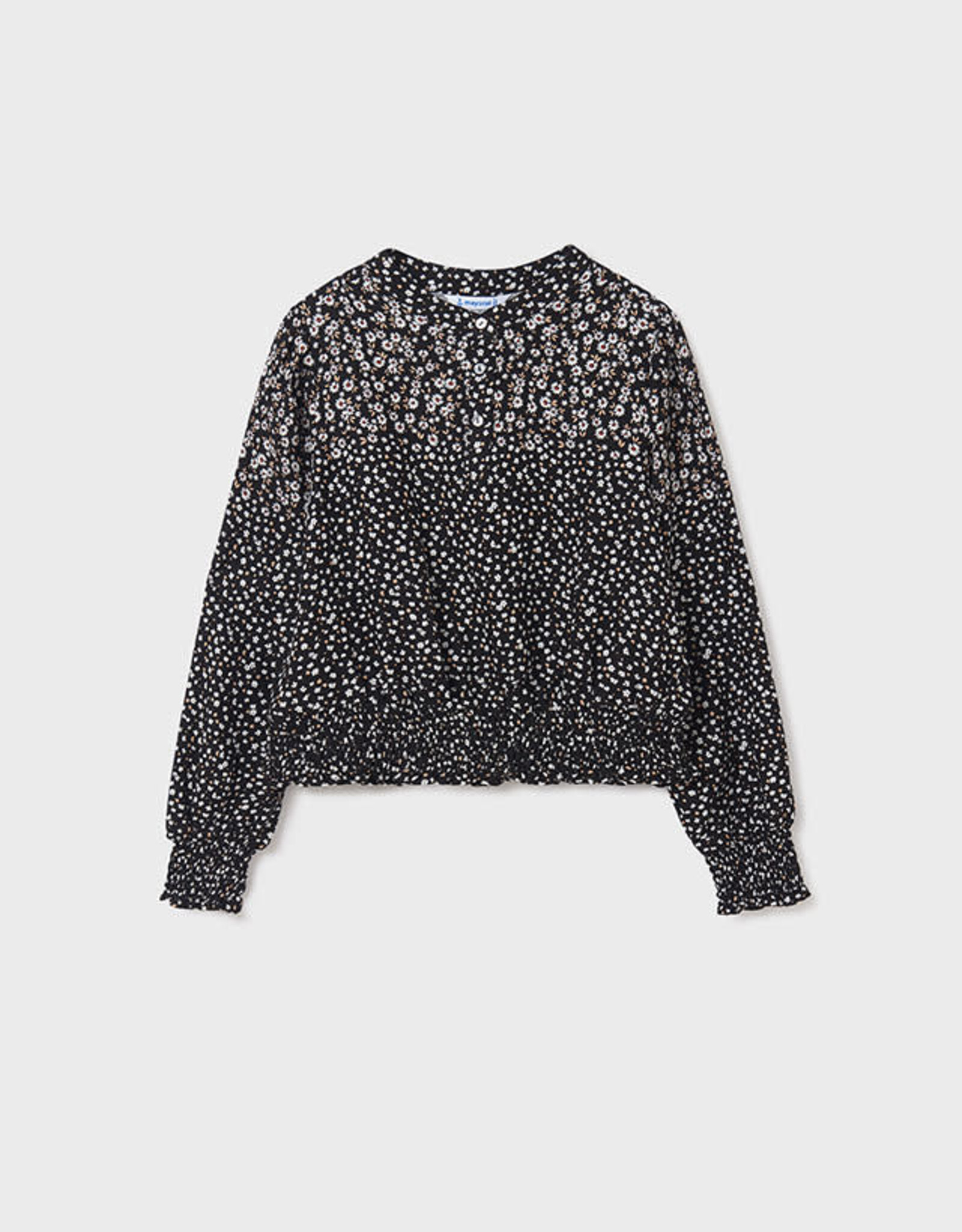 Mayoral Black Poppy Printed Blouse