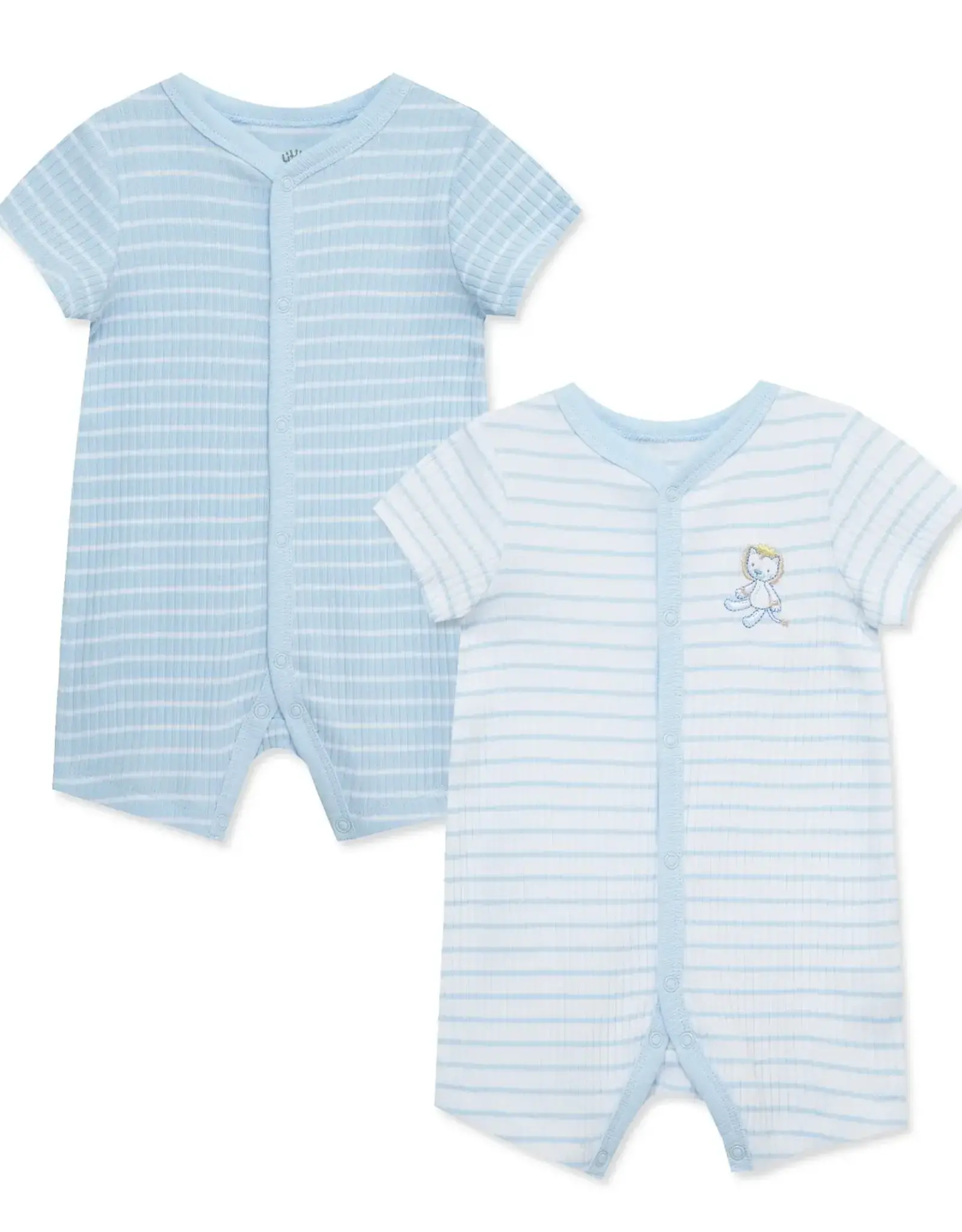 Little Me Snuggly Safari Rompers (2pack)