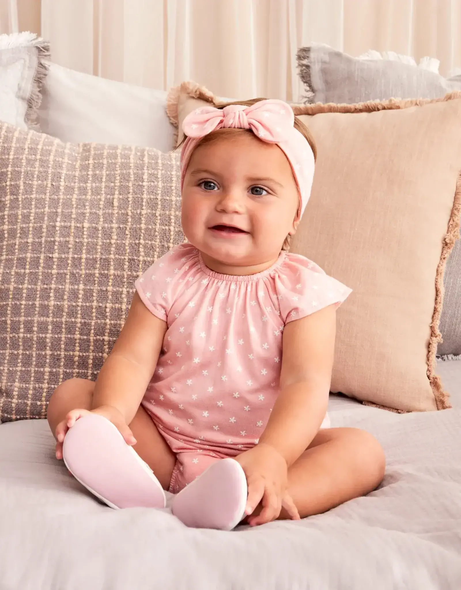 Little Me Rose Meadow Rompers (2pc)
