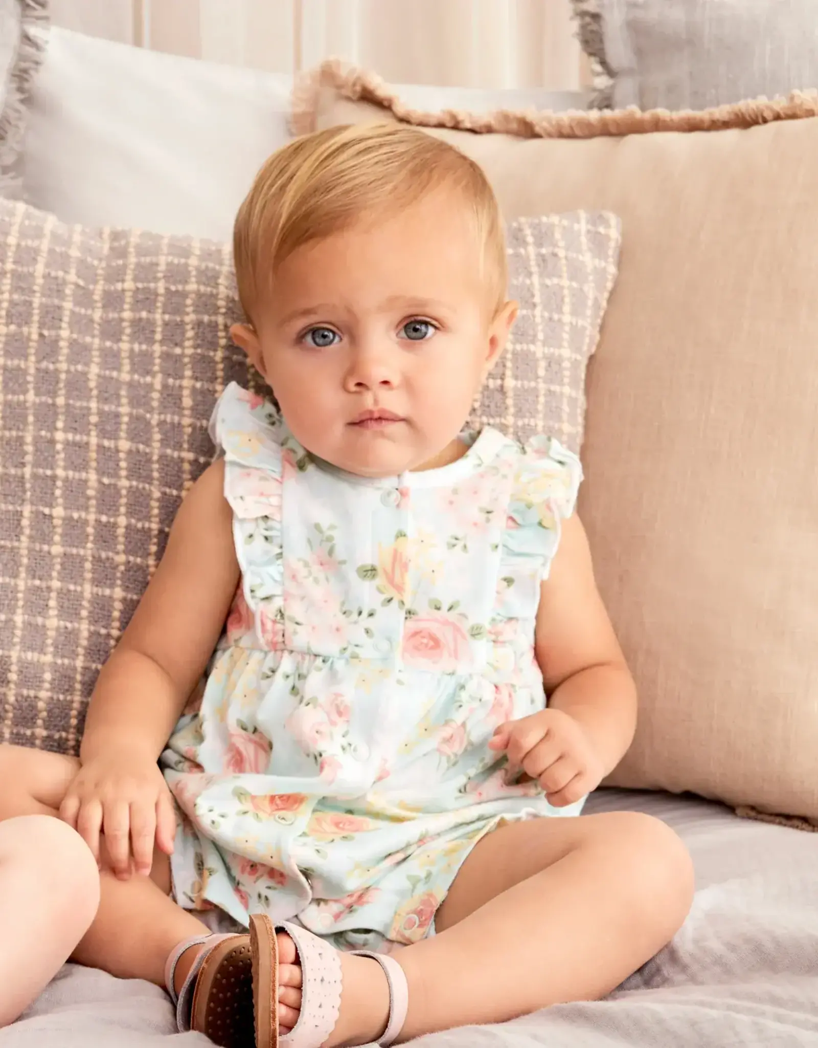 Little Me Rose Meadow Rompers (2pc)