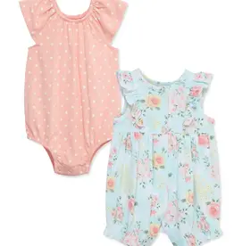 Little Me Rose Meadow Rompers (2pc)