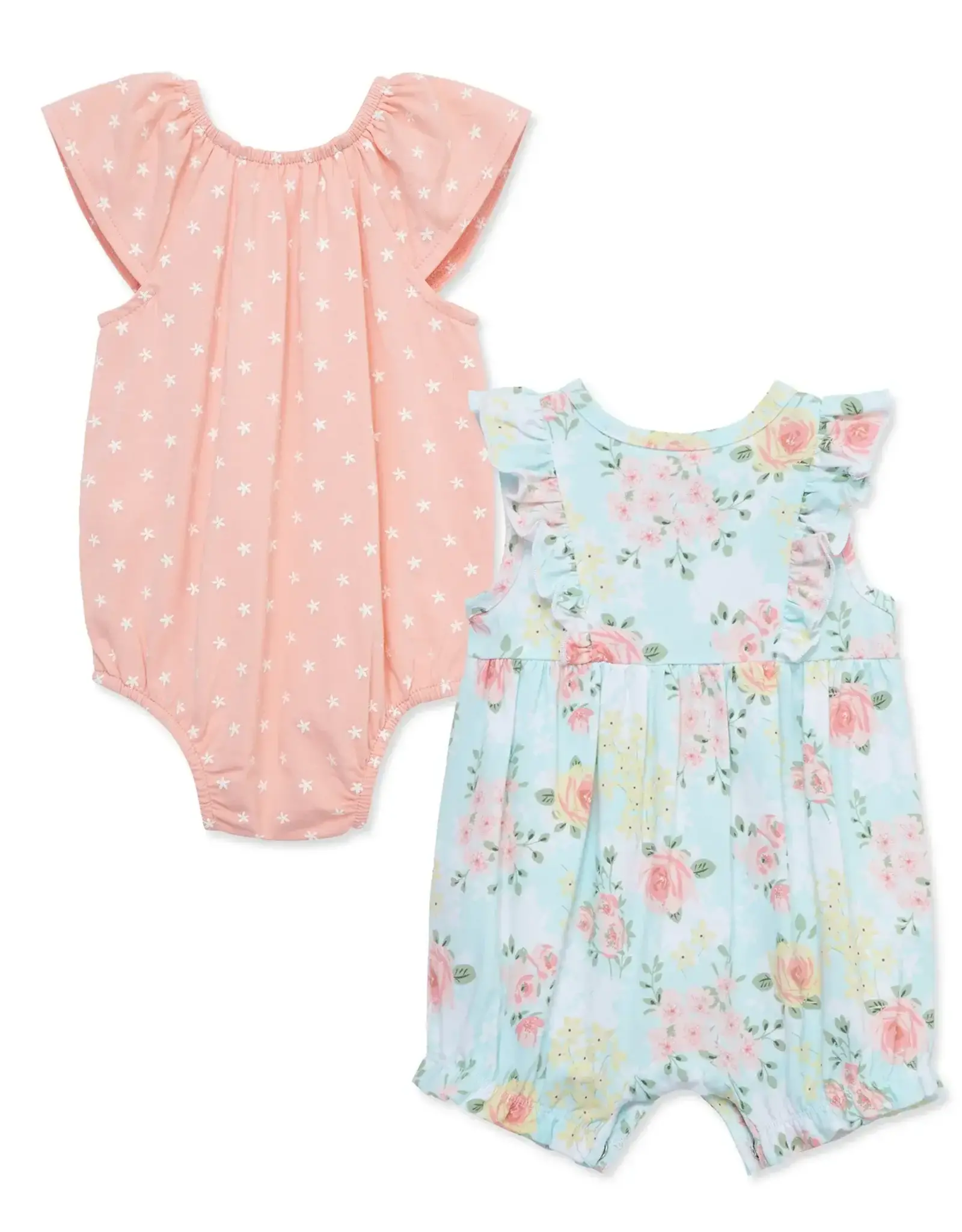 Little Me Rose Meadow Rompers (2pc)