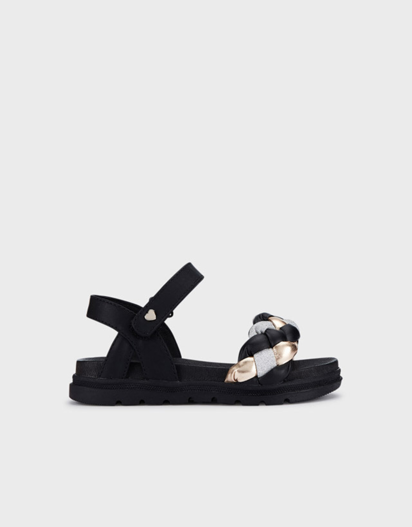 Mayoral Black Sandals w/Gold Accent