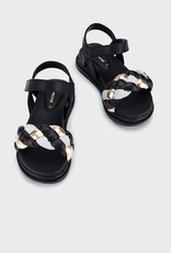 Mayoral Black Sandals w/Gold Accent