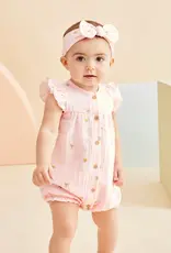 Little Me Floral Gauze Romper & Headband Set