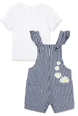Little Me Daisy Knit Shortall Set