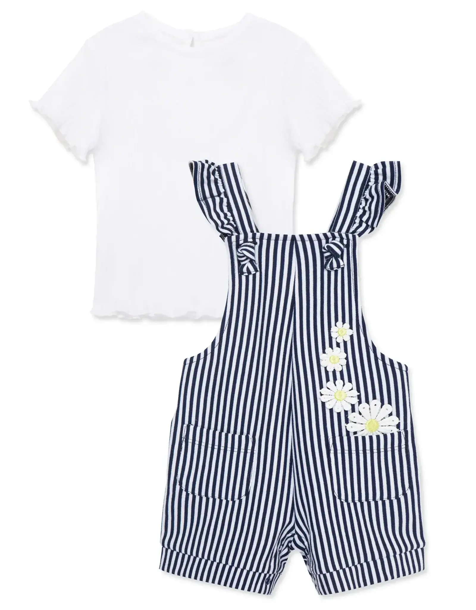 Little Me Daisy Knit Shortall Set