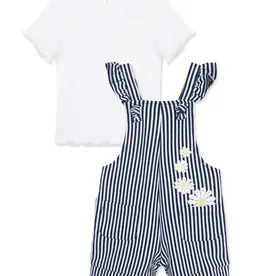 Little Me Daisy Knit Shortall Set