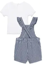 Little Me Daisy Knit Shortall Set