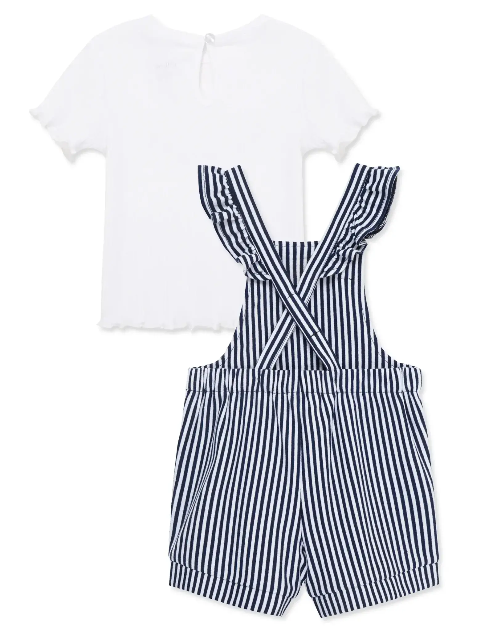 Little Me Daisy Knit Shortall Set
