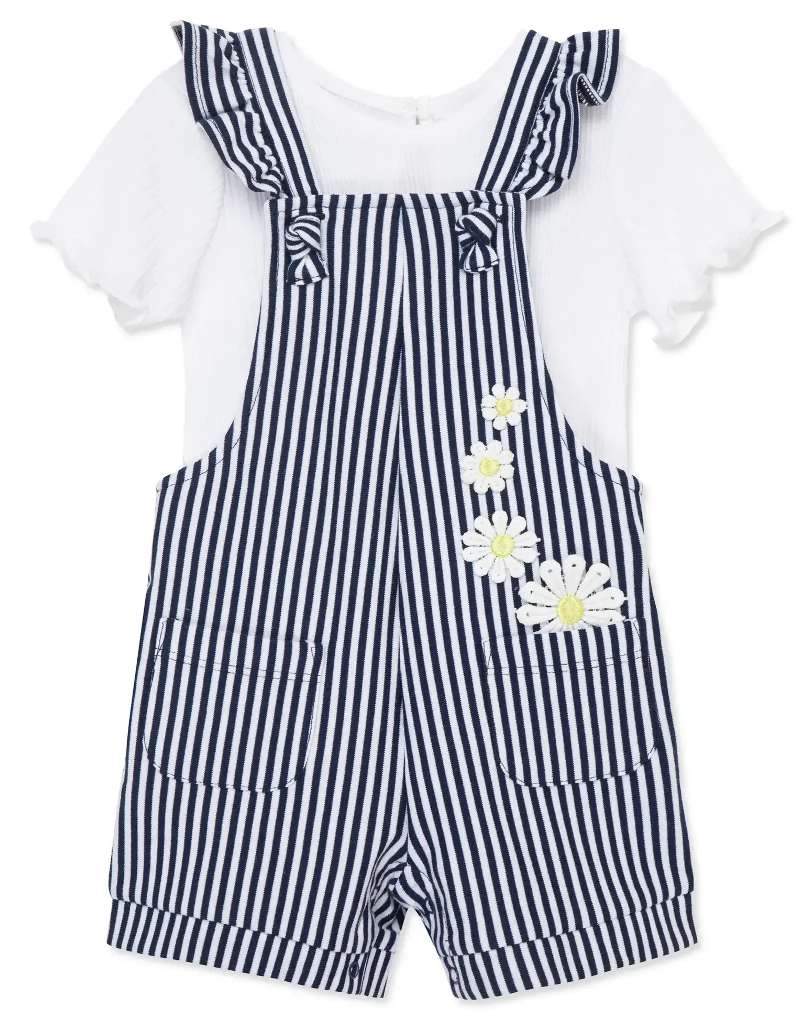 Little Me Daisy Knit Shortall Set